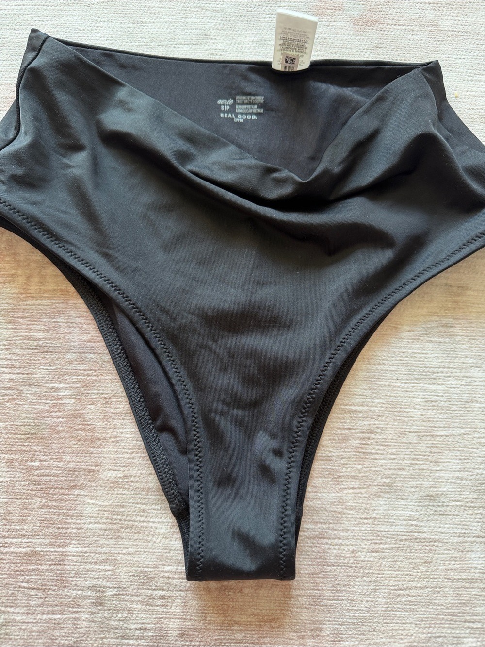 Aerie Black Cheeky Swim Bottoms Small